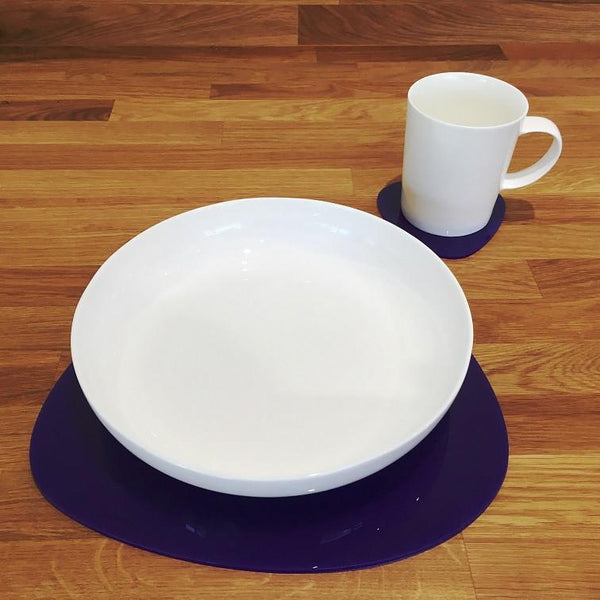 Pebble Shaped Placemat and Coaster Set - Purple