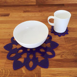 Snowflake Shaped Placemat and Coaster Set - Purple