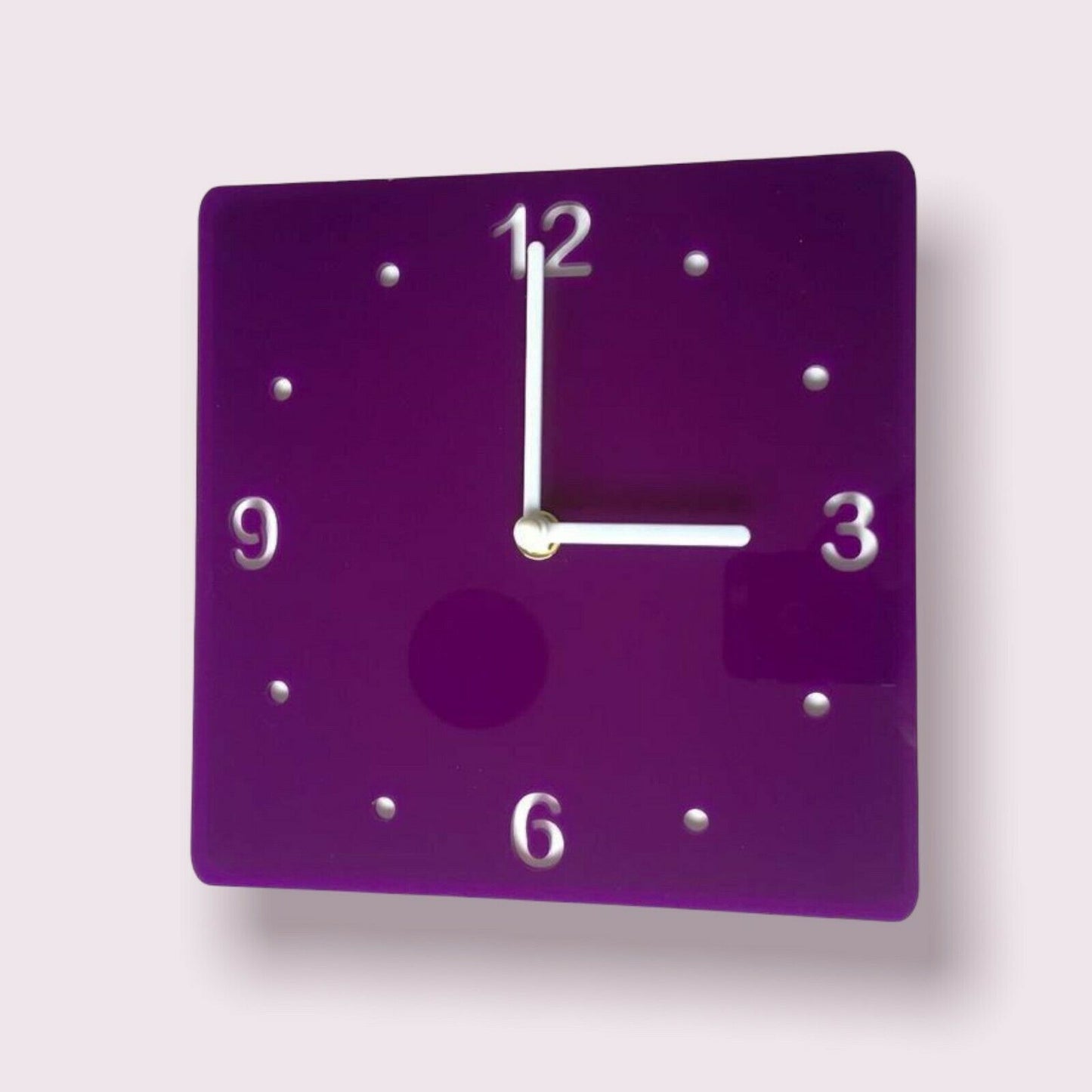 Square Shaped Numbered Two Colour Clocks - Many Colour Choices