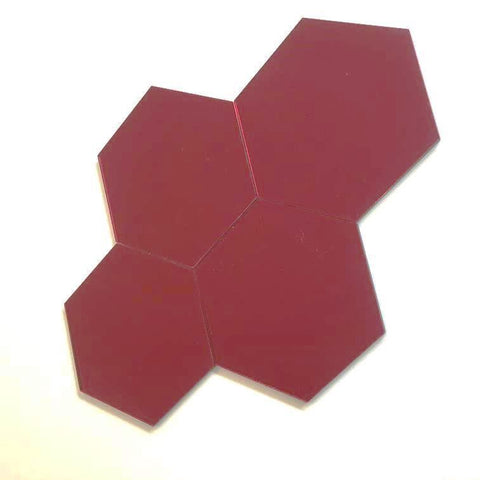 Hexagon Tiles - Red Mirror