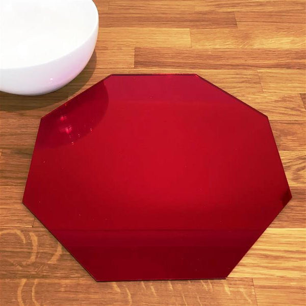 Octagonal Placemat Set - Red Mirror