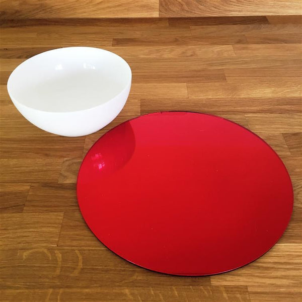 Round Placemat Set - Red Mirror