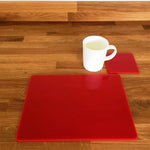 Rectangular Placemat and Coaster Set - Red