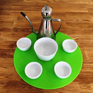 Round Serving Mat/Table Protector - Lime Green Gloss