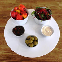 Round Serving Mat/Table Protector - White Gloss