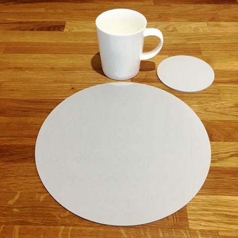 Round Placemat and Coaster Set - Light Grey