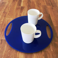 Round Flat Serving Tray - Blue