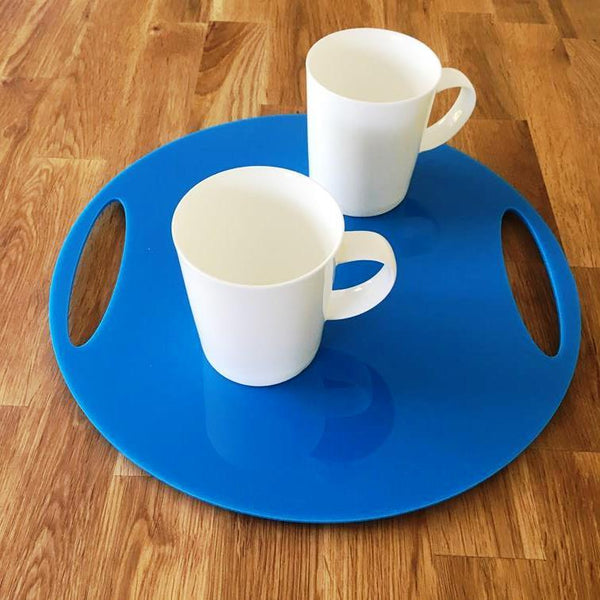 Round Flat Serving Tray - Bright Blue