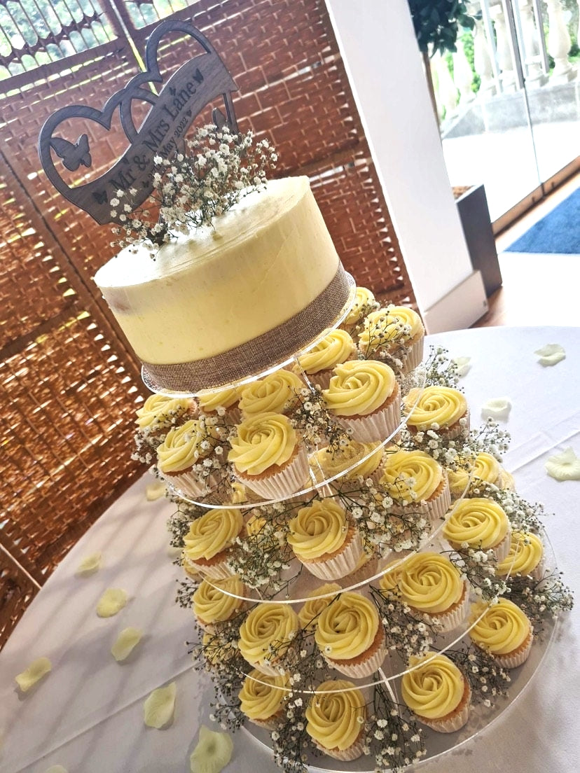 Round Wedding & Party Cake Acrylic Stands - Custom, Bespoke Stands Made