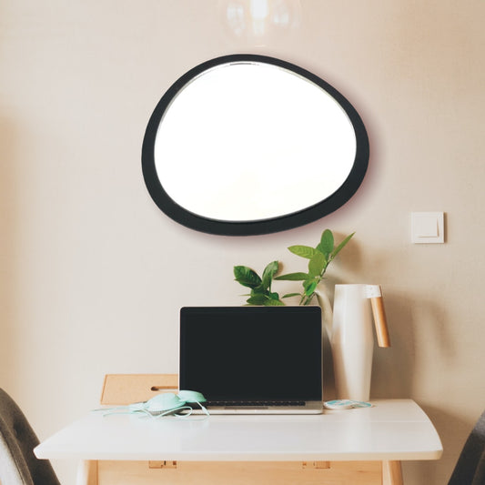 Round Pebble Shaped Mirrors with a Colour Frame of your choice & Hooks