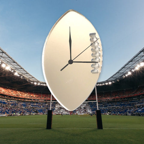 Rugby Ball Shaped Clocks - Many Colour Choices