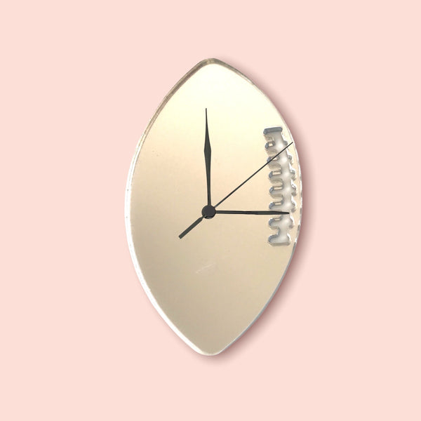 Rugby Ball Shaped Clocks - Many Colour Choices