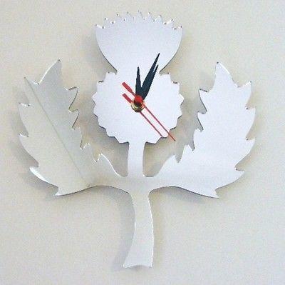 Scottish Thistle Shaped Clocks - Many Colour Choices