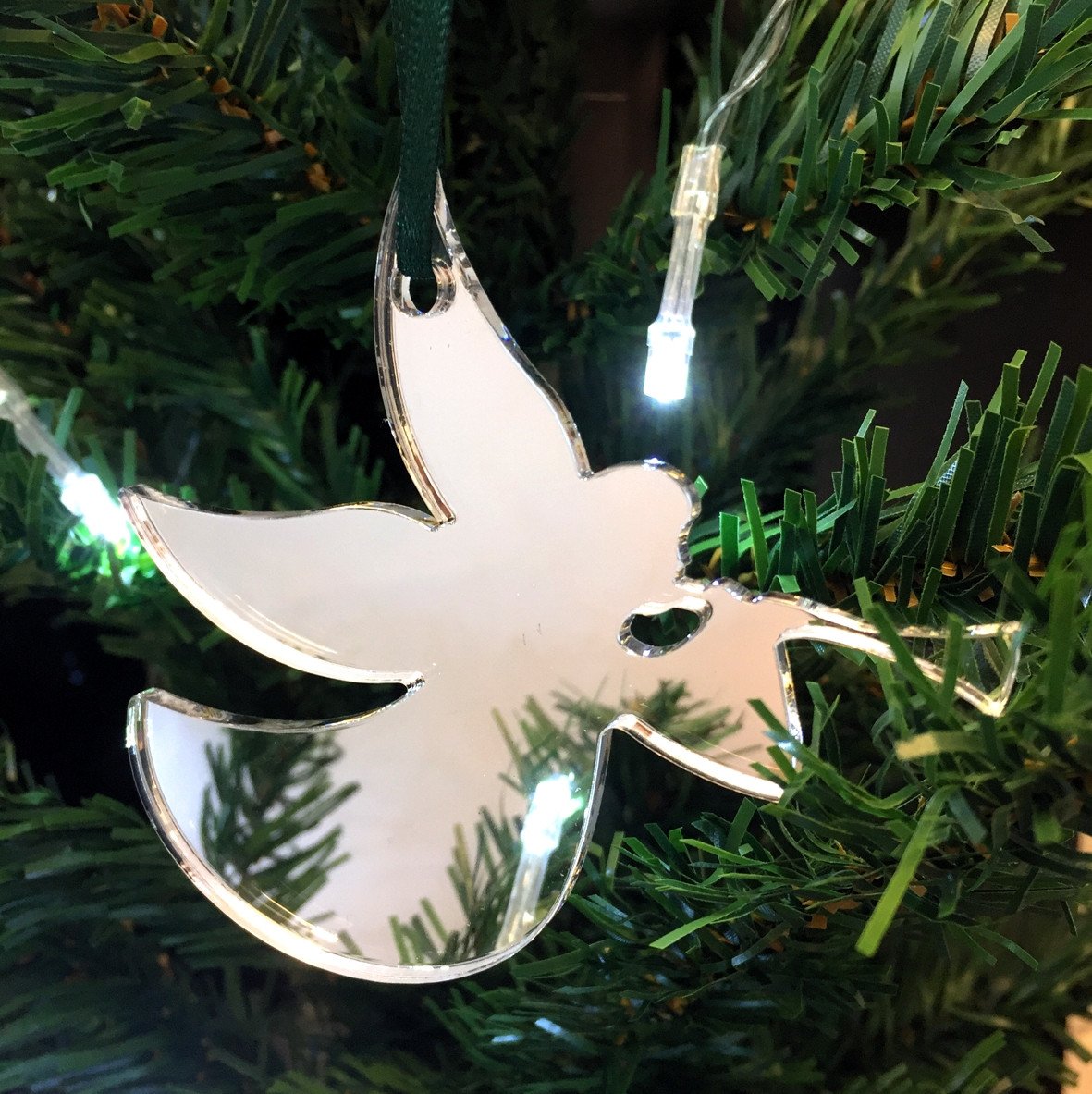 Trumpeting Angel Christmas Tree Decorations Mirrored