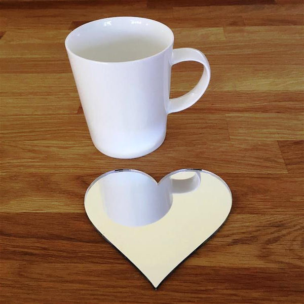 Heart Shaped Coaster Set - Mirrored