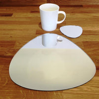 Pebble Shaped Placemat and Coaster Set - Mirrored