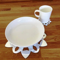 Snowflake Shaped Placemat and Coaster Set - Mirrored