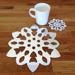 Snowflake Shaped Placemat and Coaster Set - Mirrored