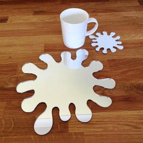 Splash Shaped Placemat and Coaster Set - Mirrored