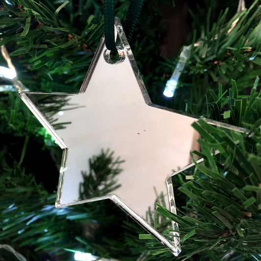 Décorations d'arbre de Noël en forme d'étoiles en miroir