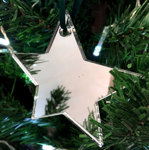 Star Christmas Tree Decorations Mirrored