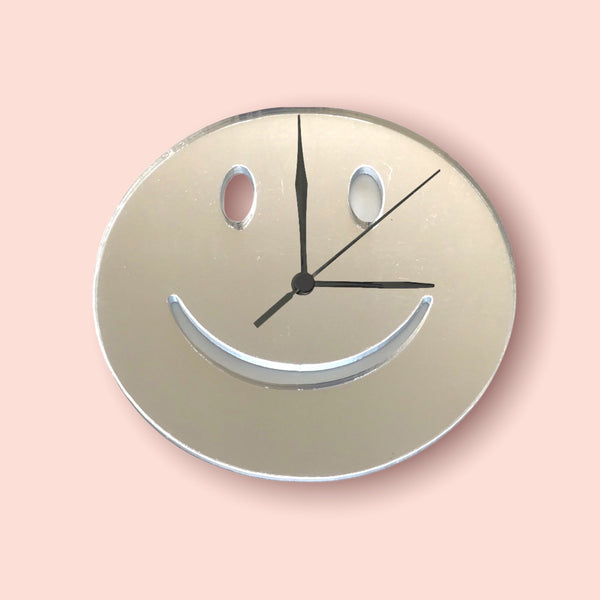 Smiley Face Shaped Clocks - Many Colour Choices