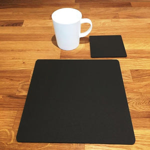 Square Placemat and Coaster Set - Mocha Brown