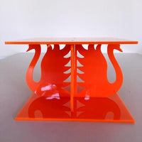 Swan Design Square Wedding/Party Cake Separator - Orange