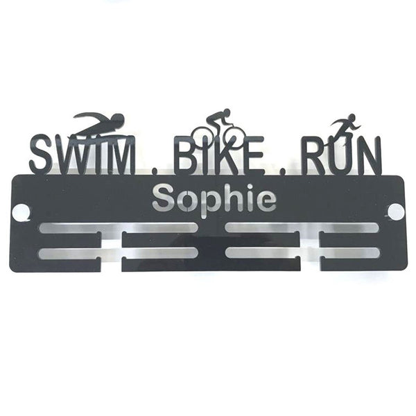 Personalised "Swimmer, Biker, Runner" Medal Hanger