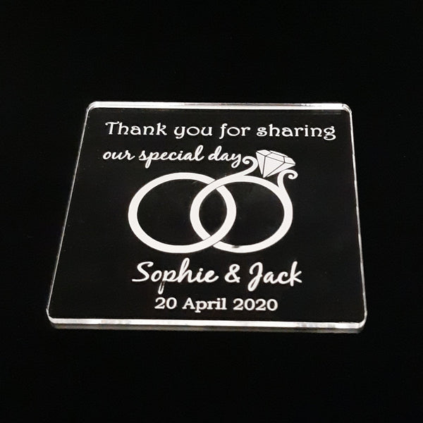 Thank You For Sharing Our Wedding Day Coasters Clear
