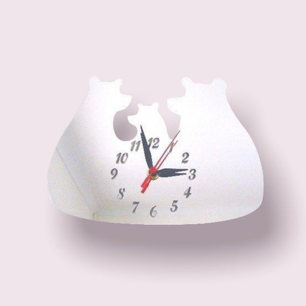 Three Bears Shaped Clocks - Many Colour Choices