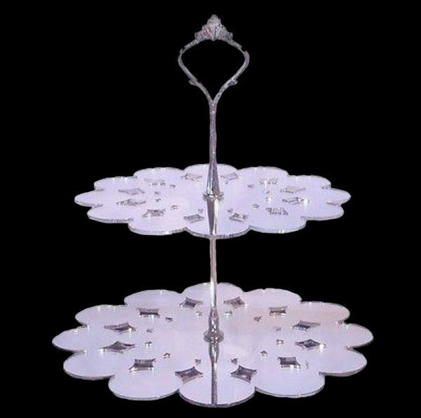 Two Tier Doily Cake Stand
