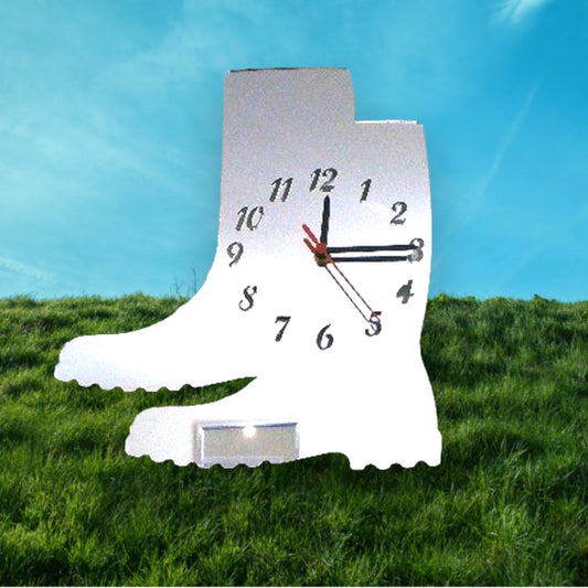 Wellington Boots Shaped Clocks - Many Colour Choices