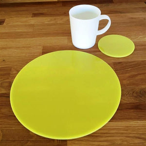 Round Placemat and Coaster Set - Yellow