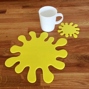 Splash Shaped Placemat and Coaster Set - Yellow